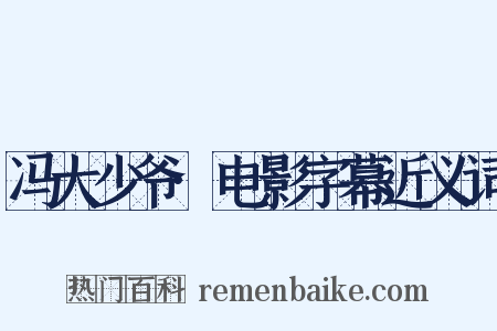 冯大少爷·电影字幕近义词是什么意思的图片